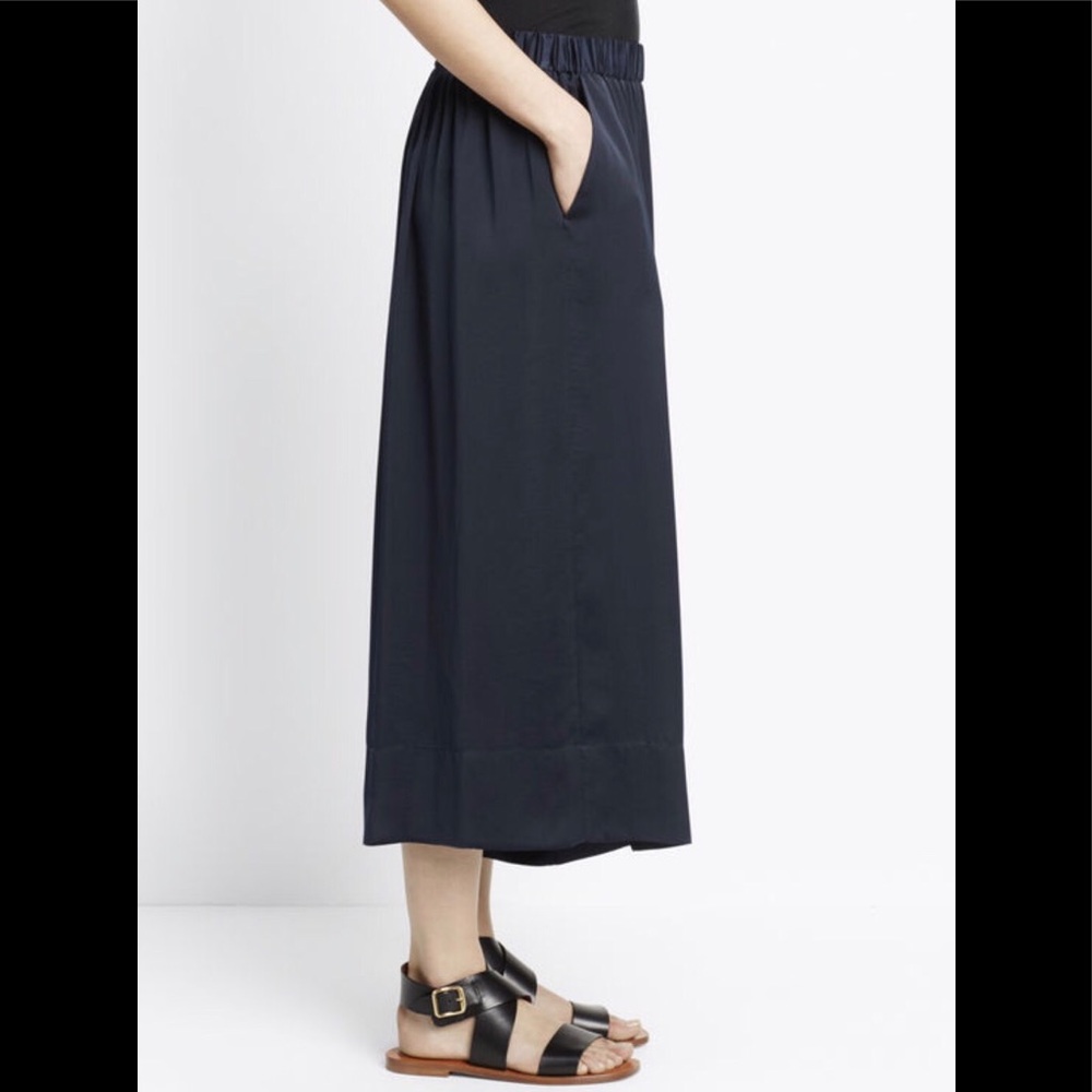 Washed Satin Pull-On Culotte - VINCE.